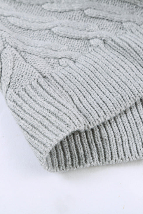 Strapped Cut Out Shoulder Turtleneck Sweater